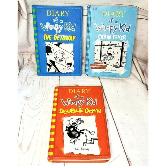 3 Diary Of A Wimpy Kid Books The Getaway Cabin Fever & Double Down By J. Kinney - Picture 1 of 12